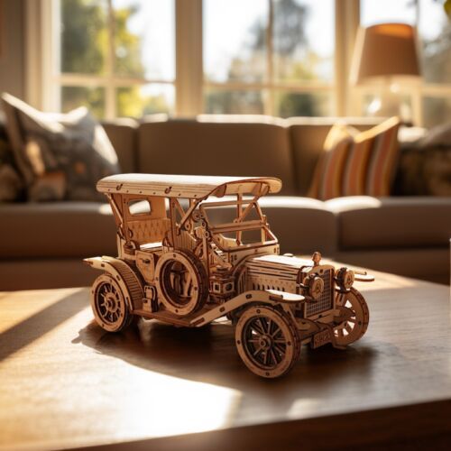 ROKR 3D Wooden Puzzle DIY Model Vintage Car MC801 Building Toys Gifts For Teens